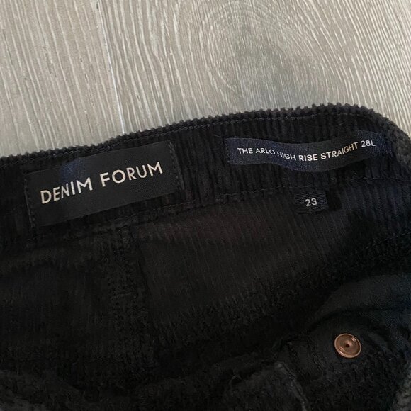 Denim Forum Arlo High Rise Straight Black Corduroy Jeans - Picture 5 of 9